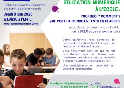 Conférence : éducation numérique à l’école